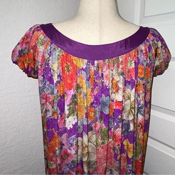 Argenti Floral Print Embellished Short Sleeve Baby Doll A-Line Dress - Picture 5 of 11